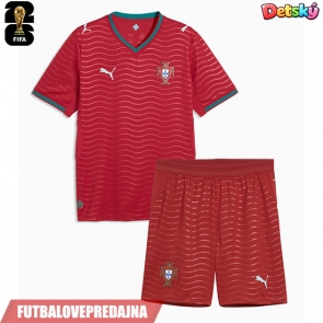 Lacne Dětský Futbalové dres Portugalsko MS 2026 Krátky Rukáv - Domáci (+ trenírky)